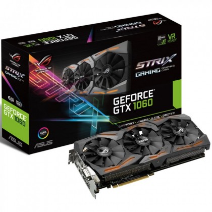 ASUS ROG STRIX GEFORCE GTX 1060 OC EDITION 6GB GDDR5 AURA VR DVI HDMI PCIe Mining Gaming GRAPHIC CARD STRIX-GTX1060-O6G-GAMING ASUS ROG STRIX GEFORCE GTX 1060 OC EDITION 6GB GDDR5 AURA VR DVI HDMI PCIe Mining Gaming GRAPHIC CARD STRIX-GTX1060-O6G-GAMING
